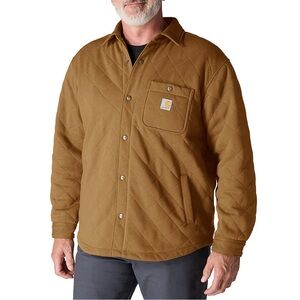 Carhartt Men's Tan Quilted Shirt Jacket